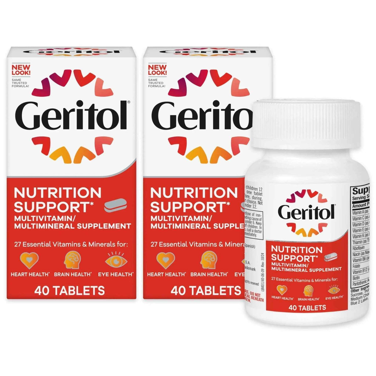 Geritol, Multivitamin Supplement, Contains Antioxidants, Vitamins B, C, E & D and Iron, 27, Minerals, Gluten-Free