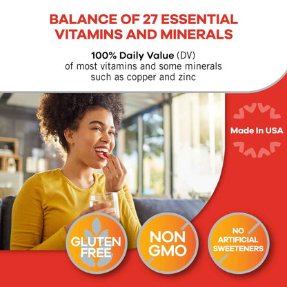 Geritol, Multivitamin Supplement, Contains Antioxidants, Vitamins B, C, E & D and Iron, 27, Minerals, Gluten-Free