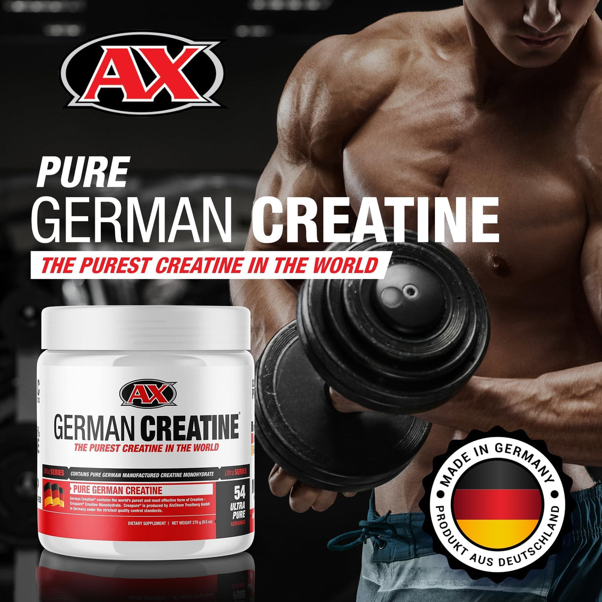 German Creatine - Micronized Creatine Monohydrate Powder, 99.99% Pure Creapure for Muscle Growth, Strength & Performance, Supports Muscle Recovery, 3rd Party Tested - PrimeBioHealth - canada supplements
