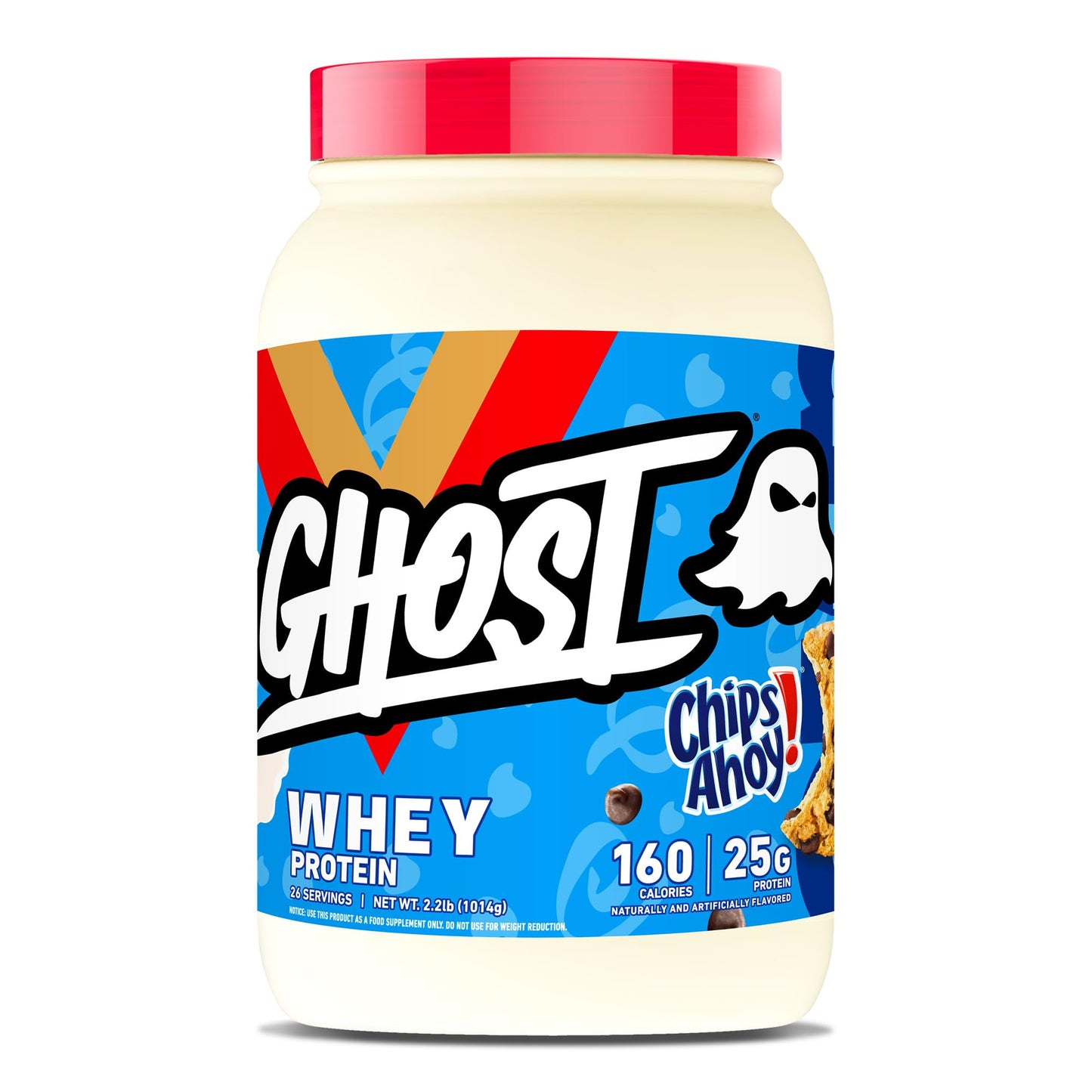 GHOST Whey Protein Powder, Chips Ahoy! - 2LB, 25G of Protein - Whey Protein Blend - ­Post Workout Fitness & Nutrition Shakes, Smoothies, Baking & Cooking - Cookie Pieces Inside - PrimeBioHealth - canada supplements