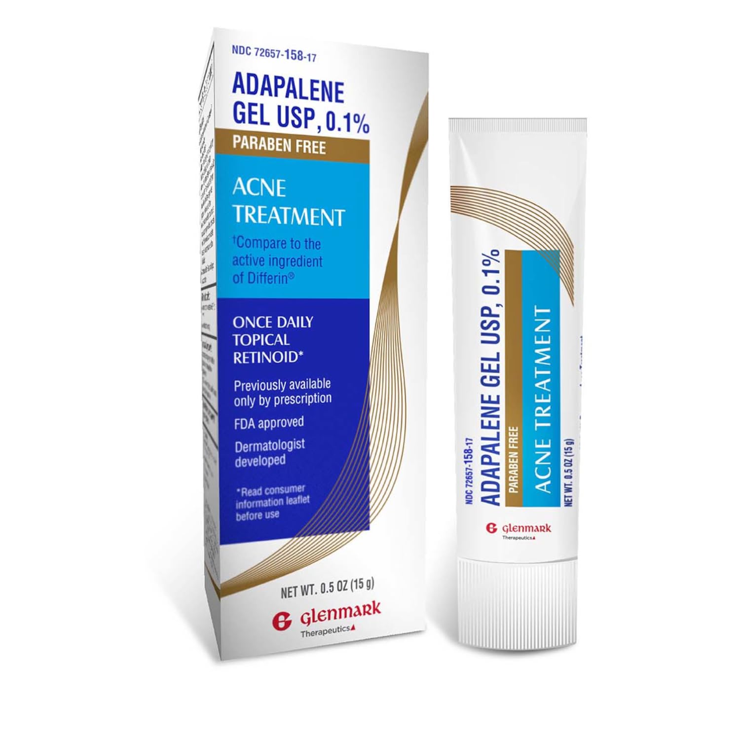 Glenmark Therapeutics Adapalene Gel 0.1% Acne Treatment, Paraben Free Topical Retinoid Cream for Face - PrimeBioHealth - canada supplements