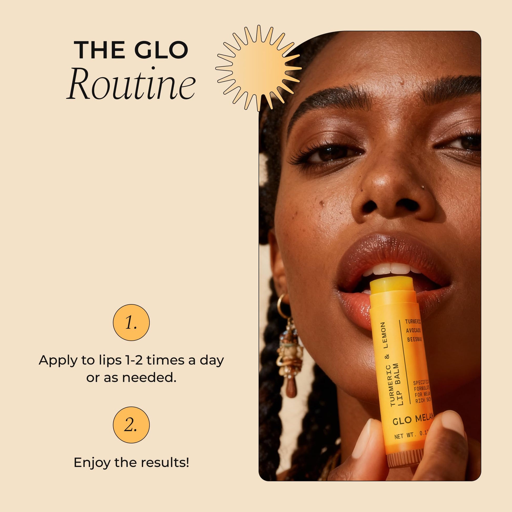 Glo Melanin All Natural Lemon and Turmeric Lip Balm - Natural Lip Balm Illuminate Your Smile - PrimeBioHealth - canada supplements