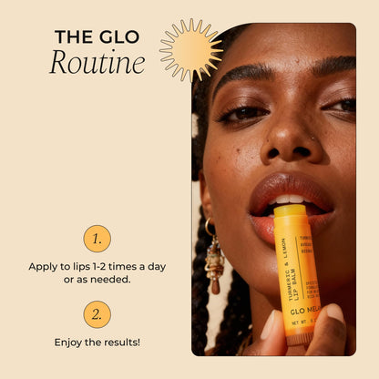 Glo Melanin All Natural Lemon and Turmeric Lip Balm - Natural Lip Balm Illuminate Your Smile - PrimeBioHealth - canada supplements