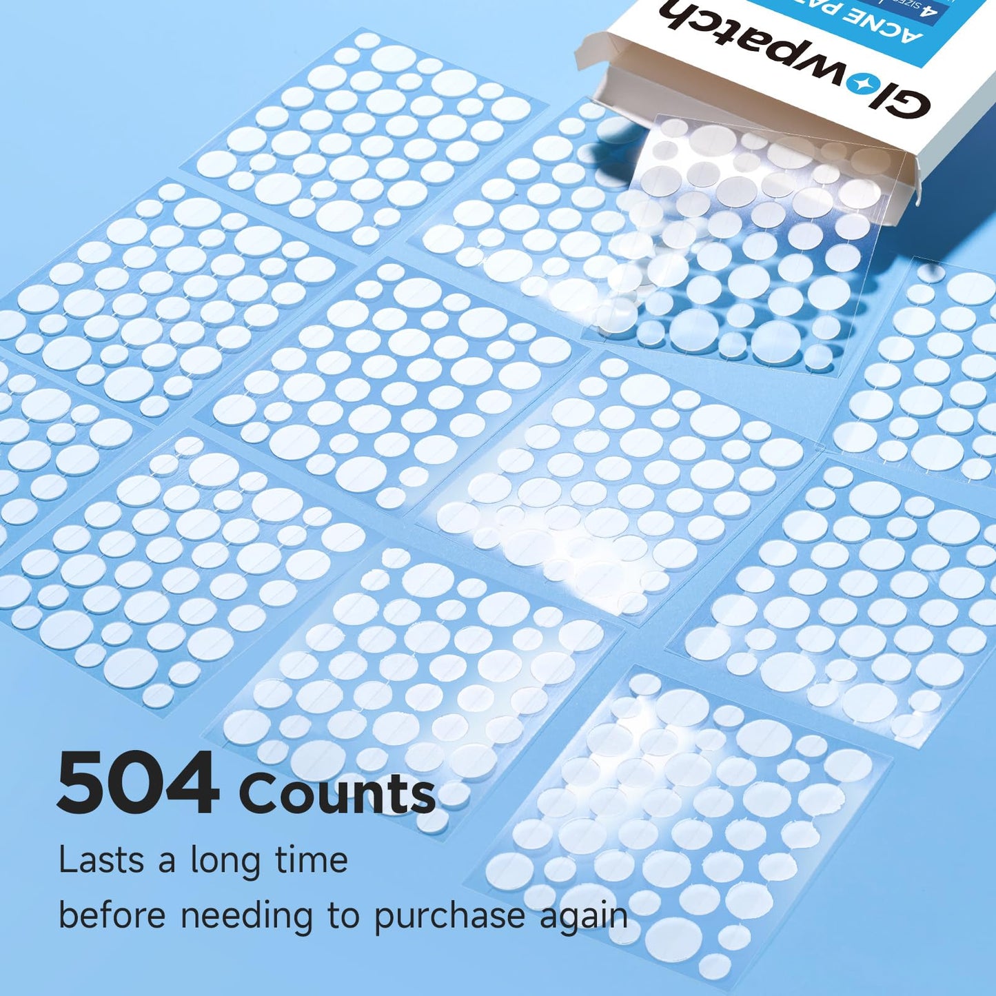 Glowpatch Pimple Patches for Face (504 Count), FSA Eligible Acne Patch Bulk, Zit Stickers 4 Sizes, Hydrocolloid Spot Stickers - PrimeBioHealth - canada supplements