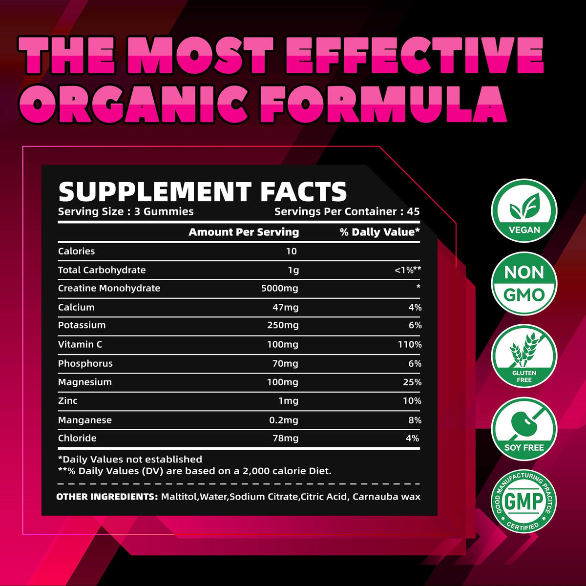 GlucoBio Creatine Monohydrate Gummies (5g) – Pre-Workout Energy & Muscle Growth Support for Men & Women - PrimeBioHealth - canada supplements