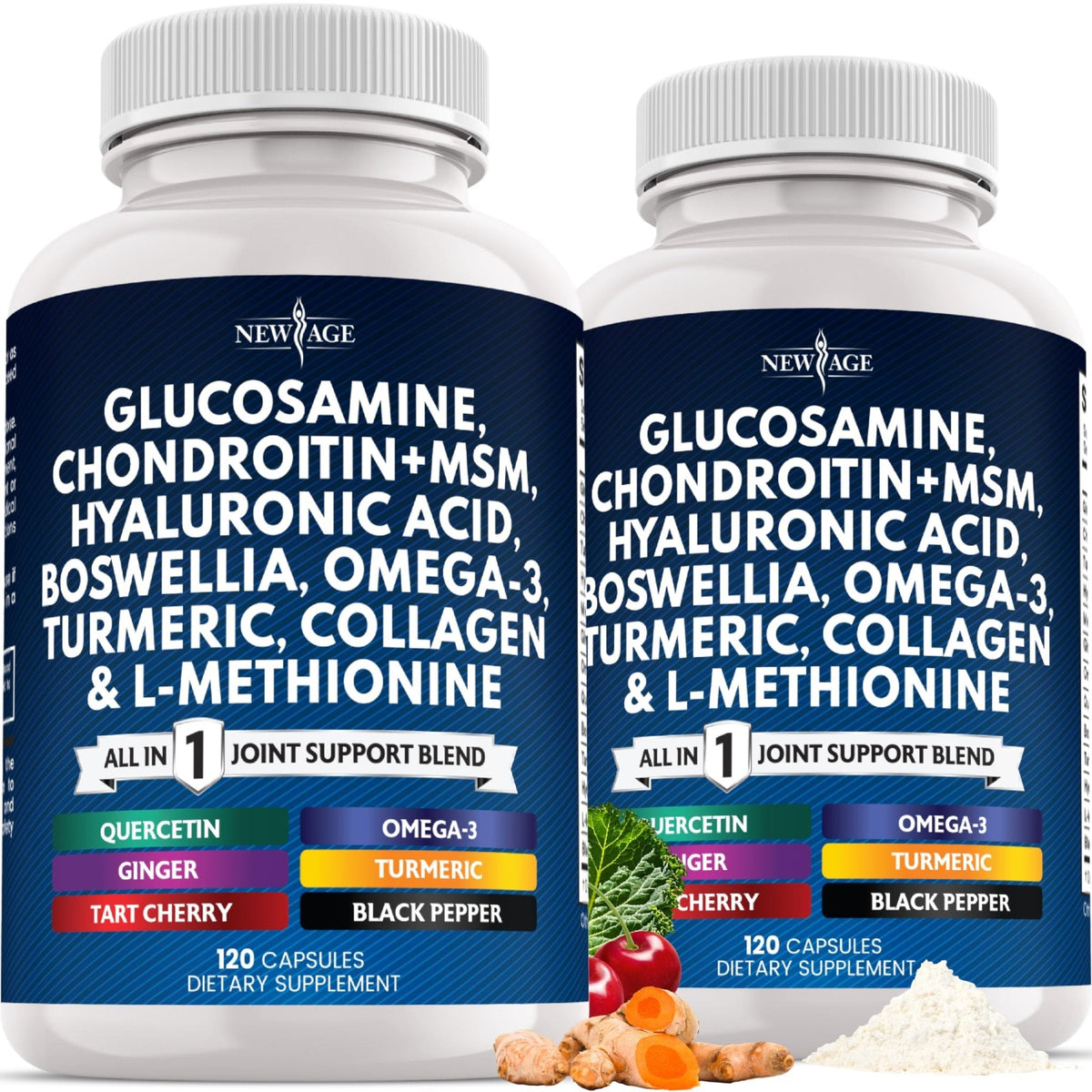 Glucosamine Chondroitin, MSM, Turmeric Curcumin, Collagen, Hyaluronic Acid, Omega 3 – Health Supplement for Men & Women – 240 Count - PrimeBioHealth - canada supplements