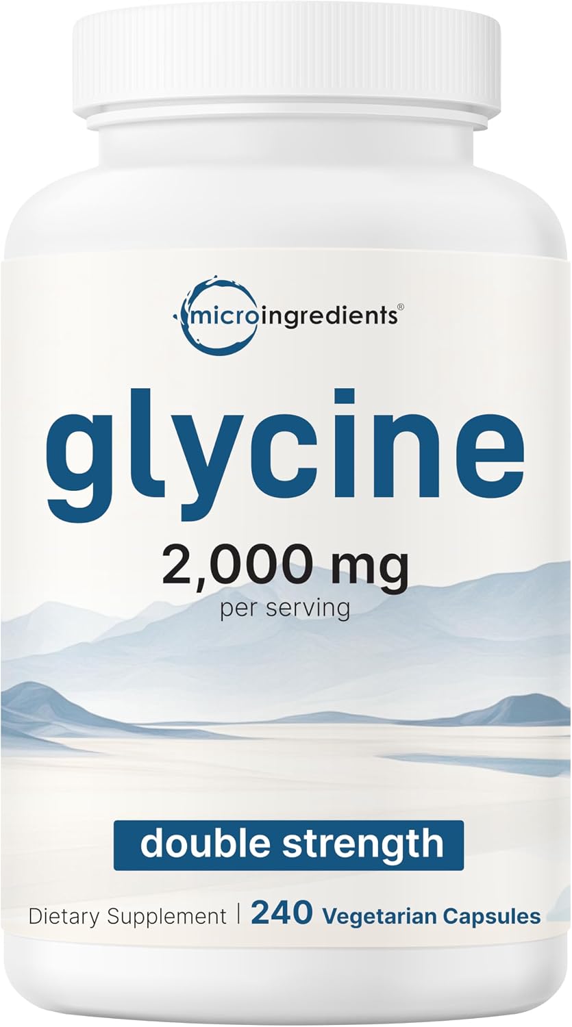 Glycine 2,000mg Per Serving, 240 Veggie Capsules | Free Form | Double Strength Amino Acids | Restful Sleep and Neurotransmitter Support Supplements | Non-GMO, Gluten Free - PrimeBioHealth - canada supplements