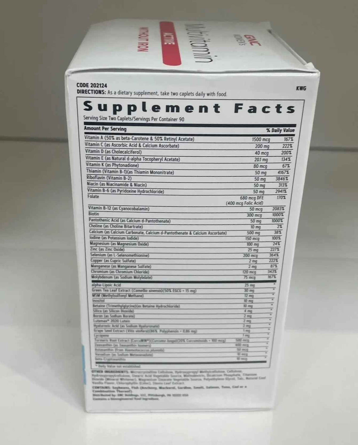 GNC Women's Multivitamin Active Without Iron, Supports an Active Lifestyle, 30+ Nutrient Formula, Promotes Bone & Joint Health