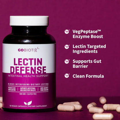 GOBIOTIX Lectin Defense - Lectin Blocker Supplement for Leaky Gut with MSM and Digestive Enzymes - Aids in Intestinal Health for Women and Men - Non-GMO - PrimeBioHealth - canada supplements