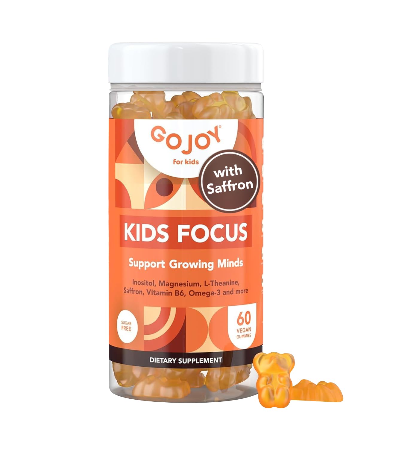 GOJOY NATURALS Kids Focus Gummies – Saffron, Magnesium Glycinate, L-Theanine & Inositol Supplement for Kids & Teens – Focus - PrimeBioHealth - canada supplements