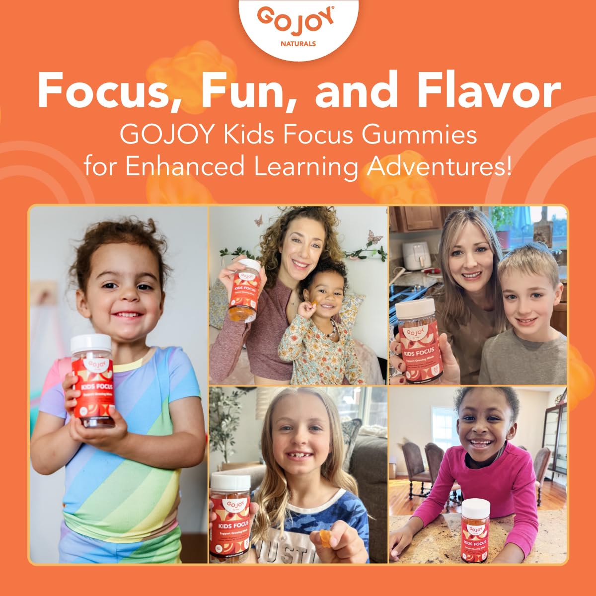 GOJOY NATURALS Kids Focus Gummies – Saffron, Magnesium Glycinate, L-Theanine & Inositol Supplement for Kids & Teens – Focus - PrimeBioHealth - canada supplements