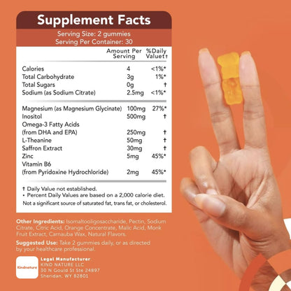 GOJOY NATURALS Kids Focus Gummies – Saffron, Magnesium Glycinate, L-Theanine & Inositol Supplement for Kids & Teens – Focus - PrimeBioHealth - canada supplements