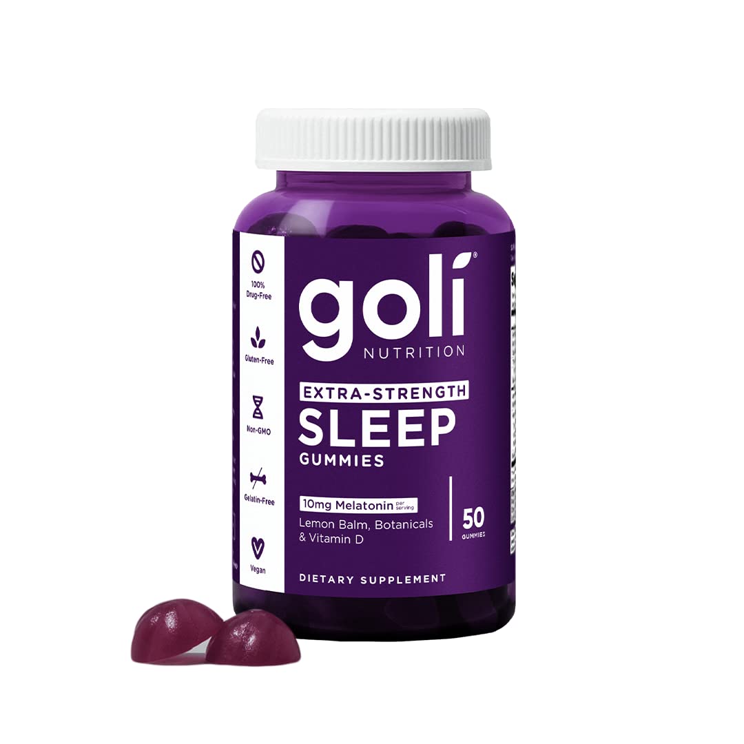 Goli Nutritional Supplement, Extra Strength Sleep Gummy 10mg Melatonin - 1 Pack 50 Count - Gluten-Free, Vegan, Non-GMO, and Gelatin-Free - PrimeBioHealth - canada supplements