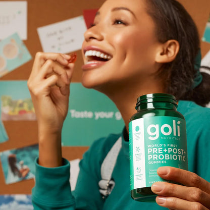Goli Pre Pro Postbiotic Gummies - Worlds First 3-in-1 Formula with DE111 Probiotics, XOS Prebiotics, MCC1849 Postbiotics - Vegan, Non-GMO, Gluten-Free - PrimeBioHealth - canada supplements