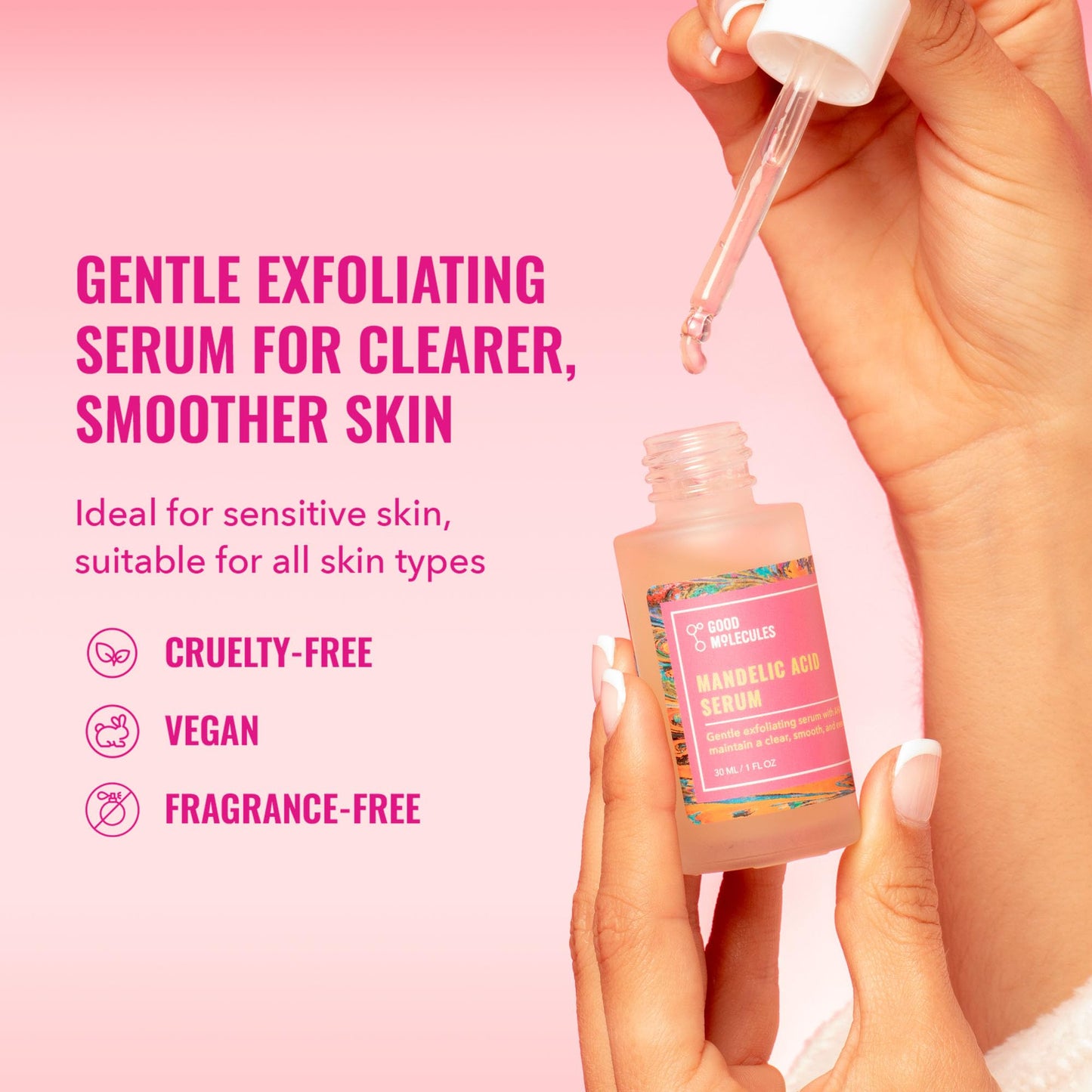 Good Molecules Mandelic Acid Serum - Gentle Face Exfoliator Serum with Ultra Hydrating Hyaluronic Acid - PrimeBioHealth - canada supplements