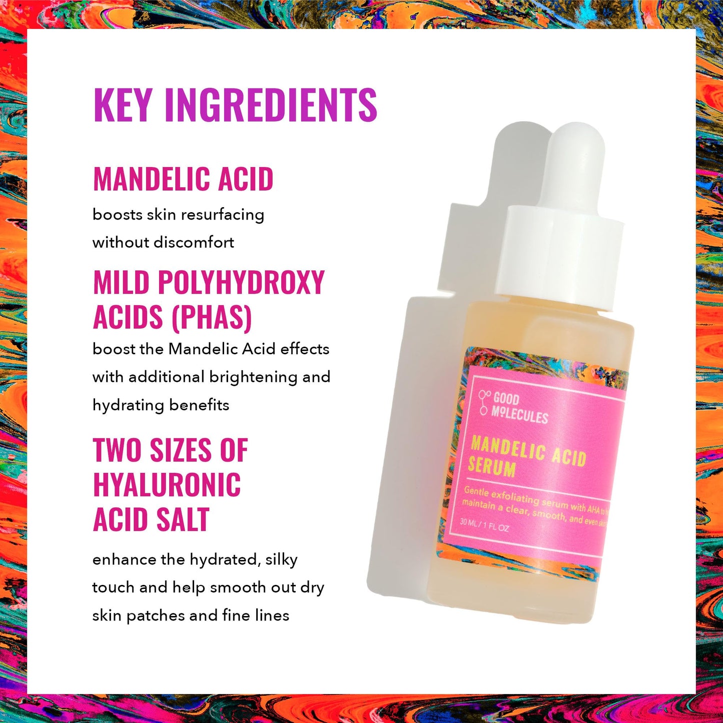 Good Molecules Mandelic Acid Serum - Gentle Face Exfoliator Serum with Ultra Hydrating Hyaluronic Acid - PrimeBioHealth - canada supplements