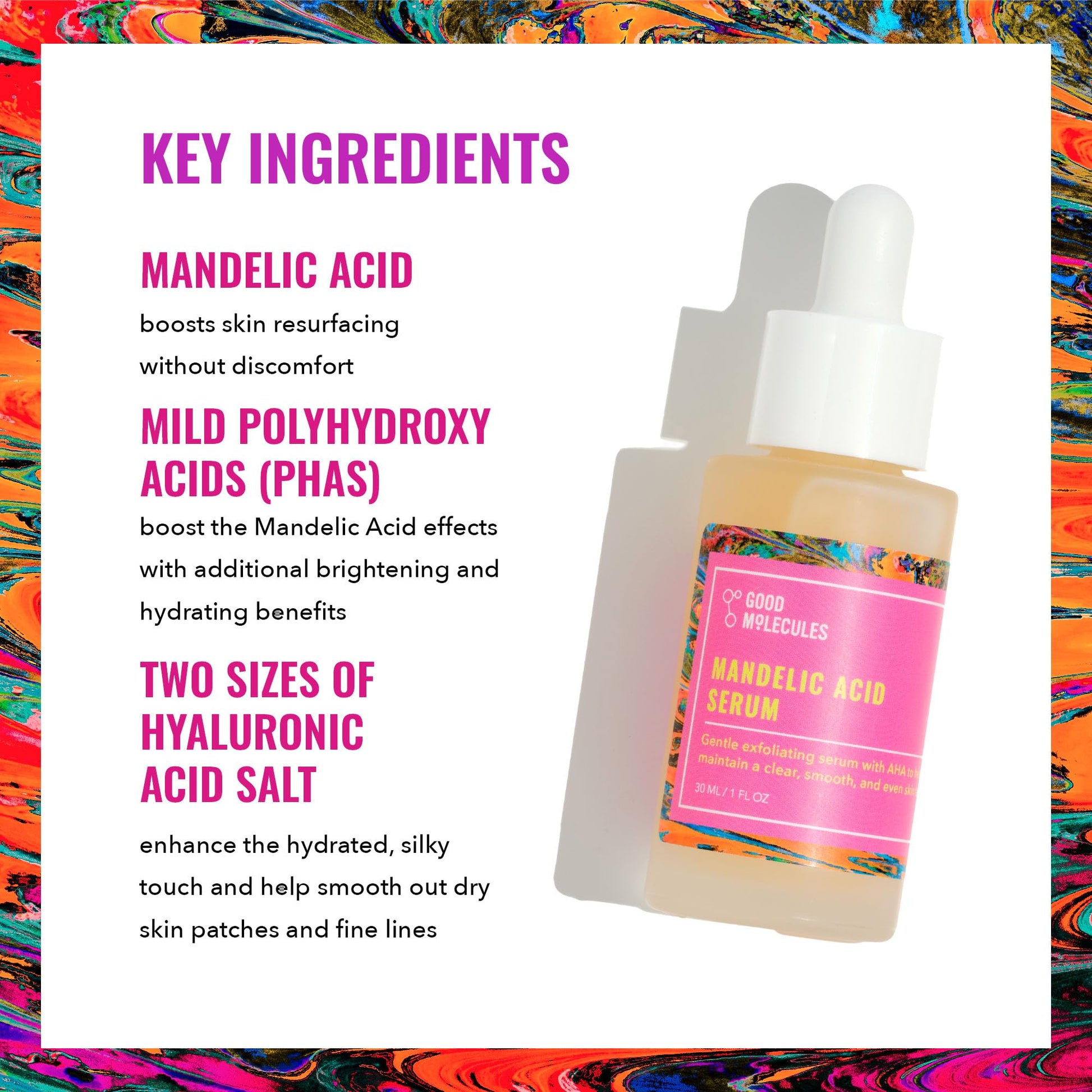 Good Molecules Mandelic Acid Serum - Gentle Face Exfoliator Serum with Ultra Hydrating Hyaluronic Acid - PrimeBioHealth - canada supplements