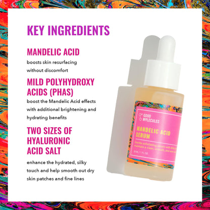 Good Molecules Mandelic Acid Serum - Gentle Face Exfoliator Serum with Ultra Hydrating Hyaluronic Acid - PrimeBioHealth - canada supplements