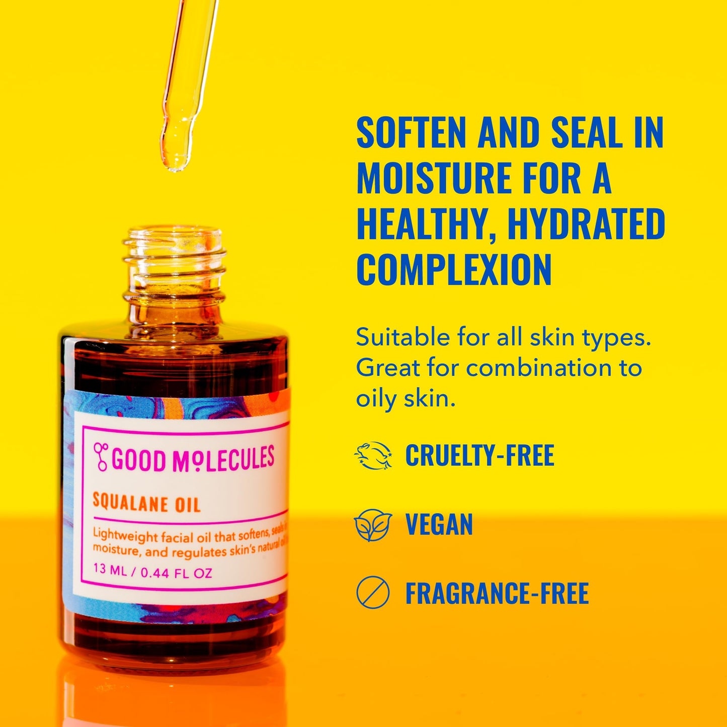 Good Molecules Squalane Oil - 100% Natural Squalane Oil Non-Greasy Moisturizer for Face, Skin, and Hair - Skin Firming - PrimeBioHealth - canada supplements