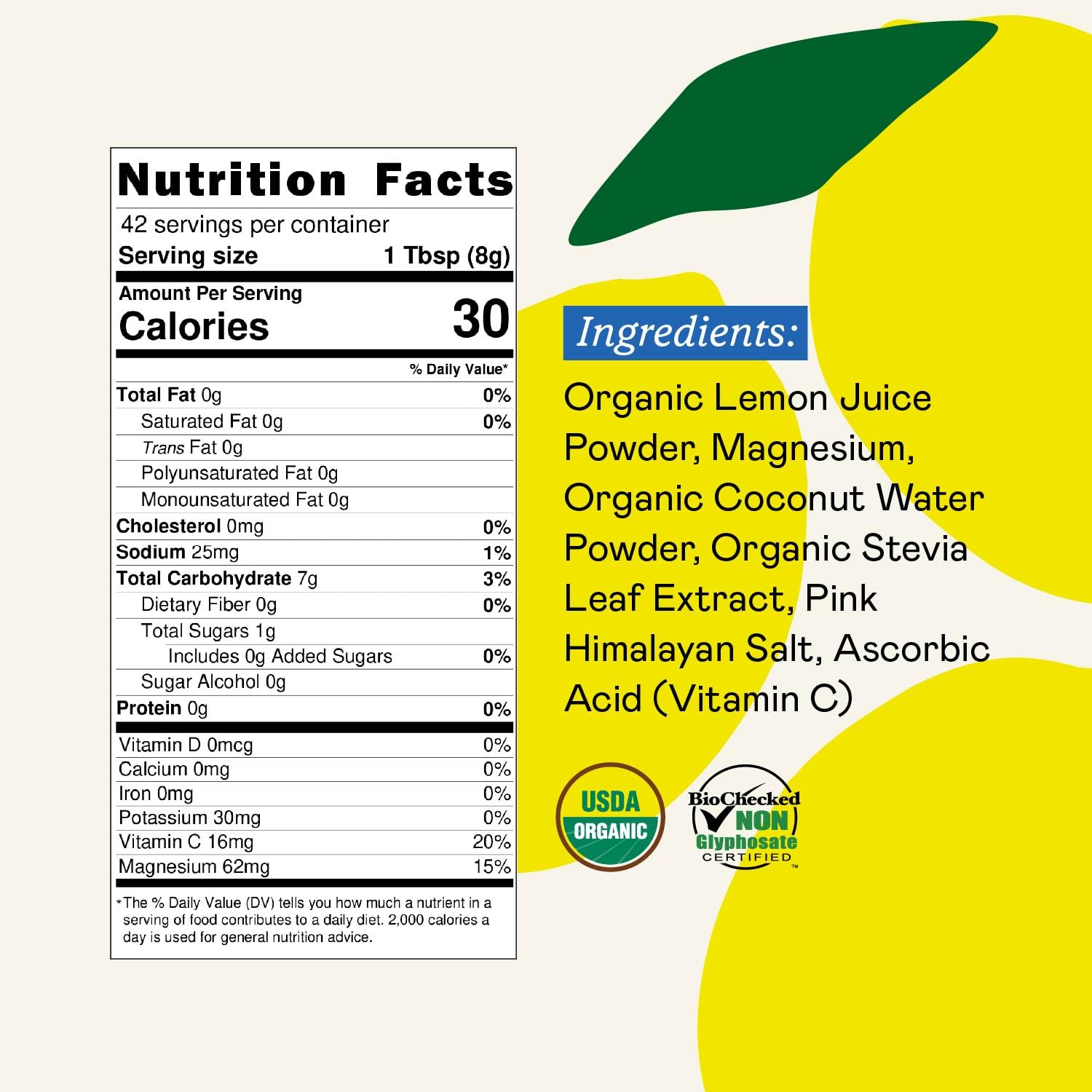 GOODONYA Organic Hydration Electrolyte Drink Mix, Certified Organic Hydration Powder, Non-GMO, Biochecked Glyphosate Free, Low Sugar, Lemonade Flavor, - PrimeBioHealth - canada supplements