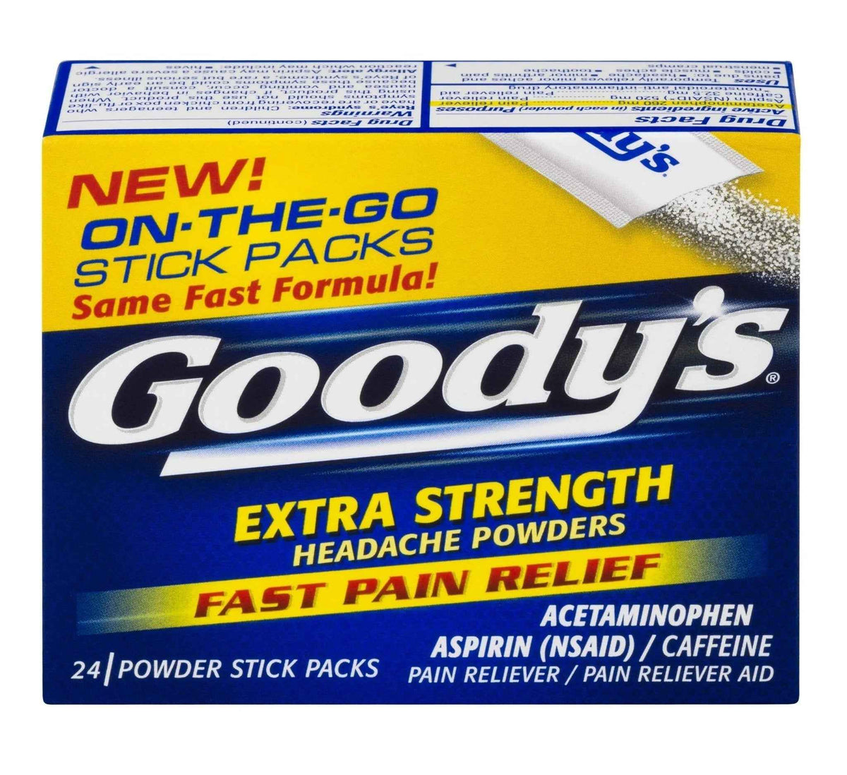 Goody's Extra Strength Powders | Fast Pain Relief | Aspirin & Caffeine | 24 Count
