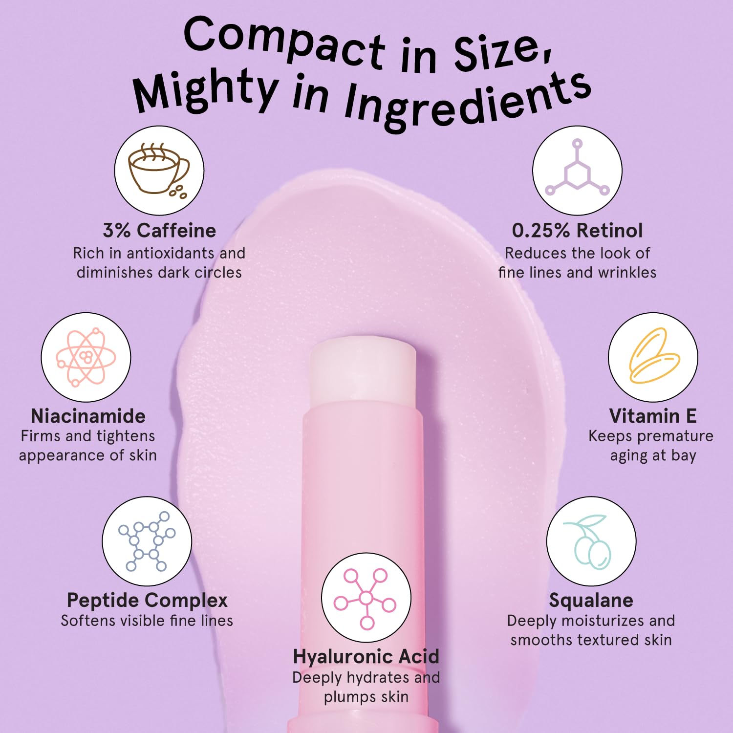 grace & stella Under Eye Brightener Balm Stick - Travel Size Toiletries - Retinol & Caffeine Eye Cream - PrimeBioHealth - canada supplements