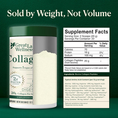 Great Lakes Wellness Collagen Peptides Powder – Supports Skin, Hair, Nails, Joints & Digestion – Hydrolyzed, Quick Dissolve - PrimeBioHealth - canada supplements
