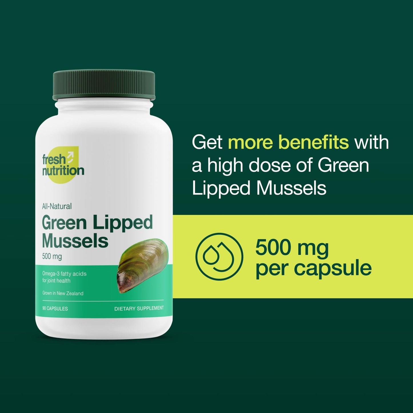 Green Lipped Mussel Capsules - Strongest DNA Verified from New Zealand - Perna Canaliculus Omega Supplement - May Promote Healthy Joints - 90 Capsules - PrimeBioHealth - canada supplements