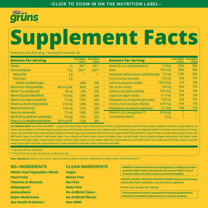 Gruns Multivitamin for Kids, Super Greens Gummies, Superfood Gummy Bears with 20+ Vitamins & Minerals, Spirulina, Chlorella, Alfalfa, Prebiotics Fiber for Digestive Health - PrimeBioHealth - canada supplements