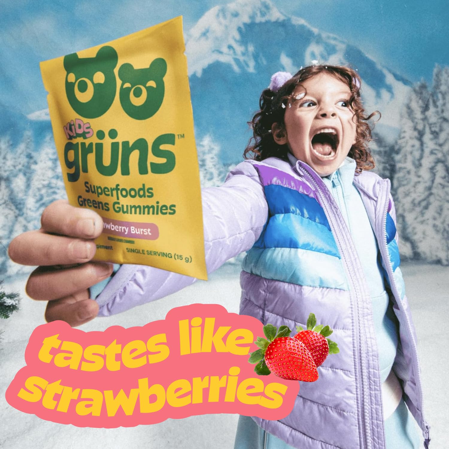 Gruns Multivitamin for Kids, Super Greens Gummies, Superfood Gummy Bears with 20+ Vitamins & Minerals, Spirulina, Chlorella, Alfalfa, Prebiotics Fiber for Digestive Health - PrimeBioHealth - canada supplements