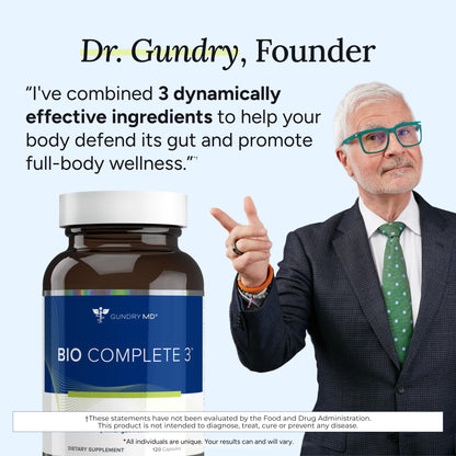 Gundry MD® Bio Complete 3, 3-in-1 Probiotics for Gut Health, Probiotic Supplements for Digestion, Supplement Supporting Bloating, Gas, Food Cravings - PrimeBioHealth - canada supplements