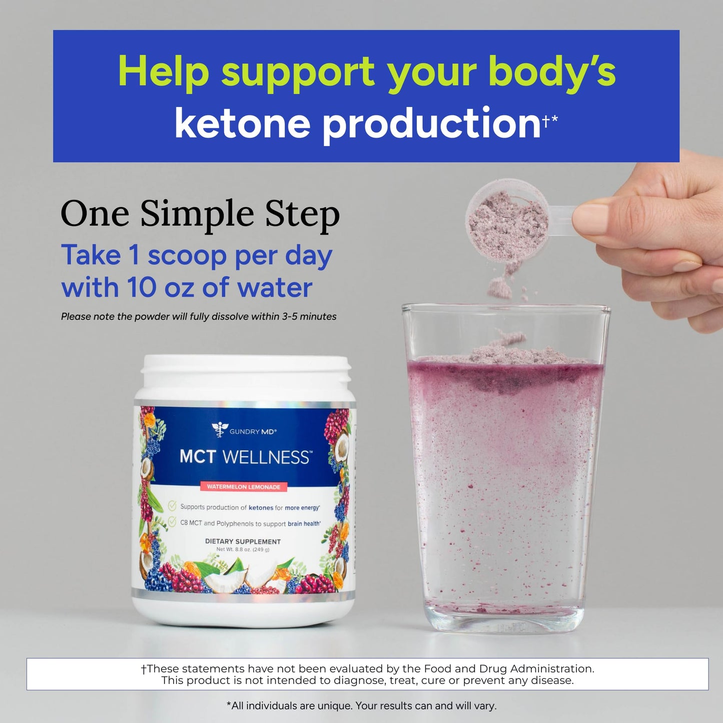 Gundry MD MCT Wellness Powder to Support Energy, Ketone Production and Brain Health, Keto Friendly, Sugar Free (30 Day Supply, Watermelon Lemonade) - PrimeBioHealth - canada supplements