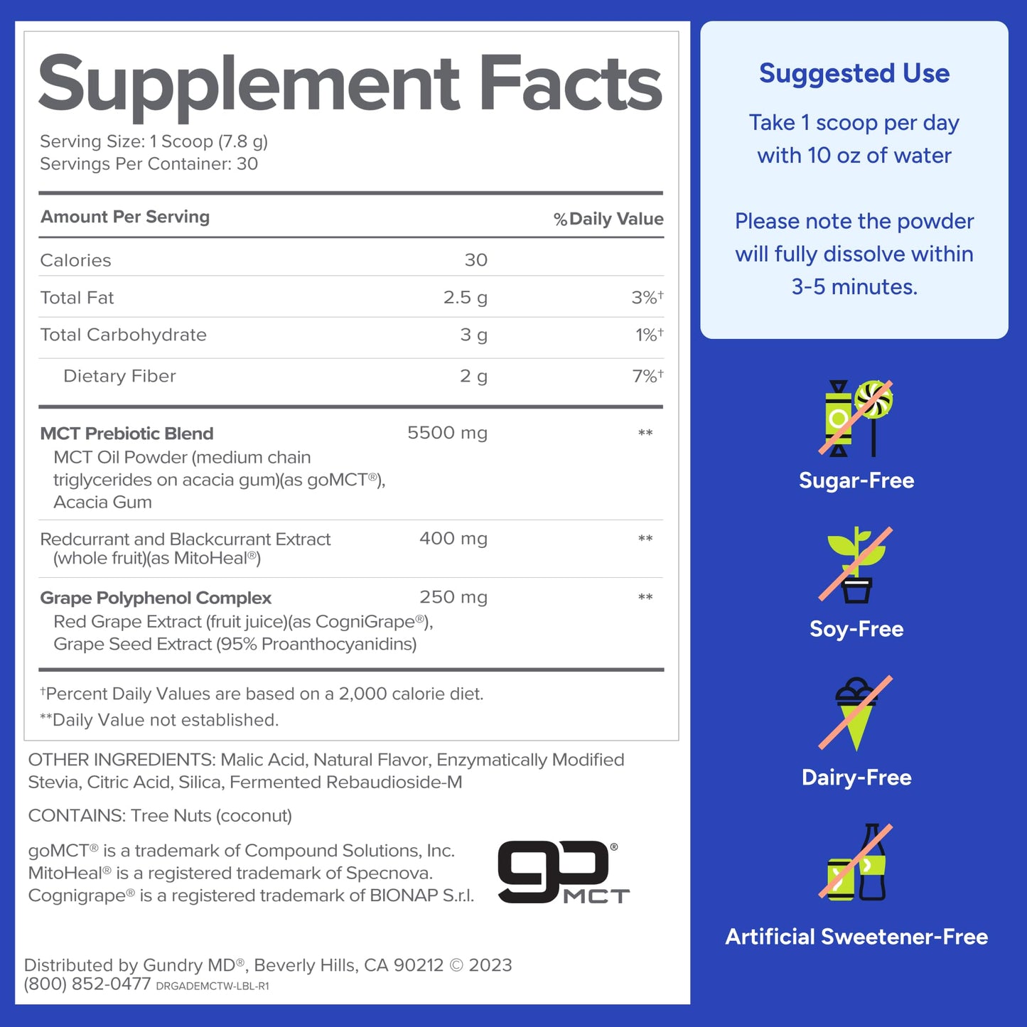 Gundry MD MCT Wellness Powder to Support Energy, Ketone Production and Brain Health, Keto Friendly, Sugar Free (30 Day Supply, Watermelon Lemonade) - PrimeBioHealth - canada supplements