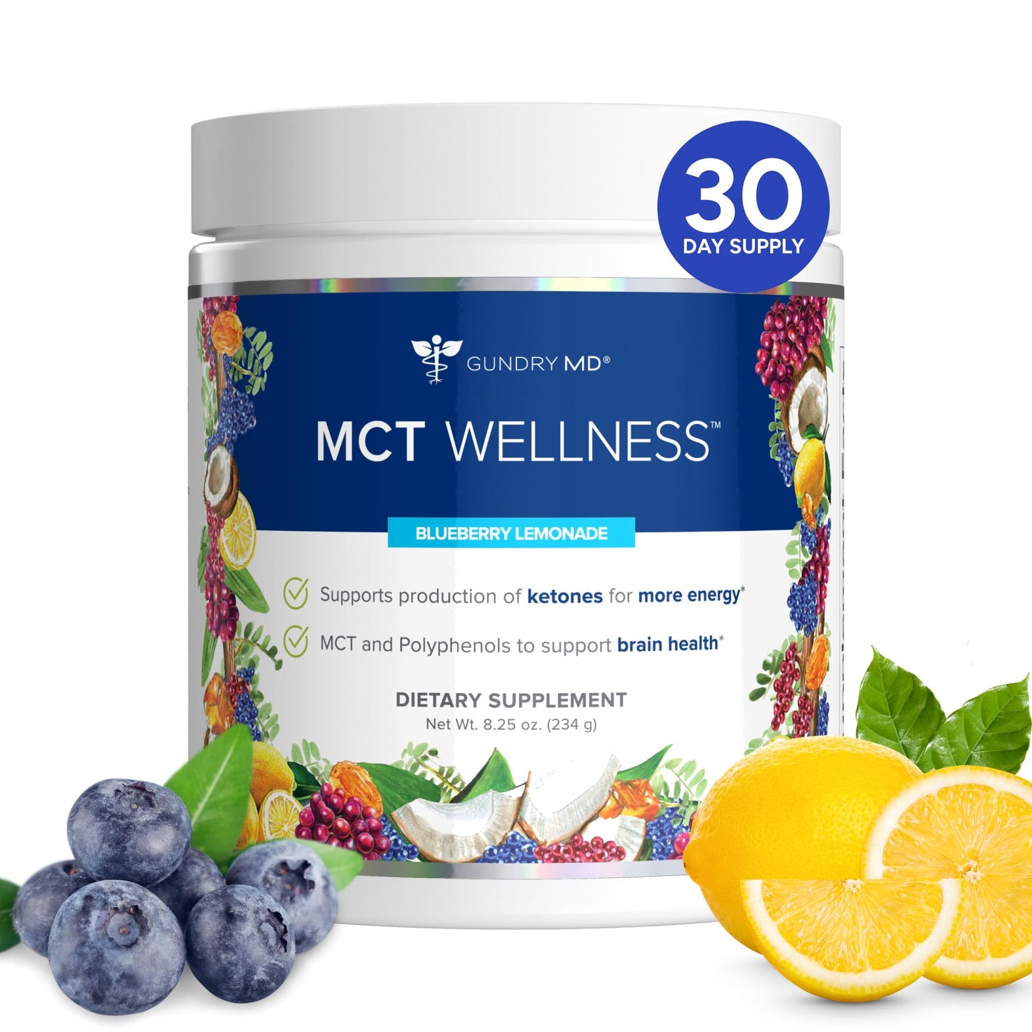 Gundry MD MCT Wellness Powder to Support Energy, Ketone Production and Brain Health, Keto Friendly, Sugar Free - PrimeBioHealth - canada supplements
