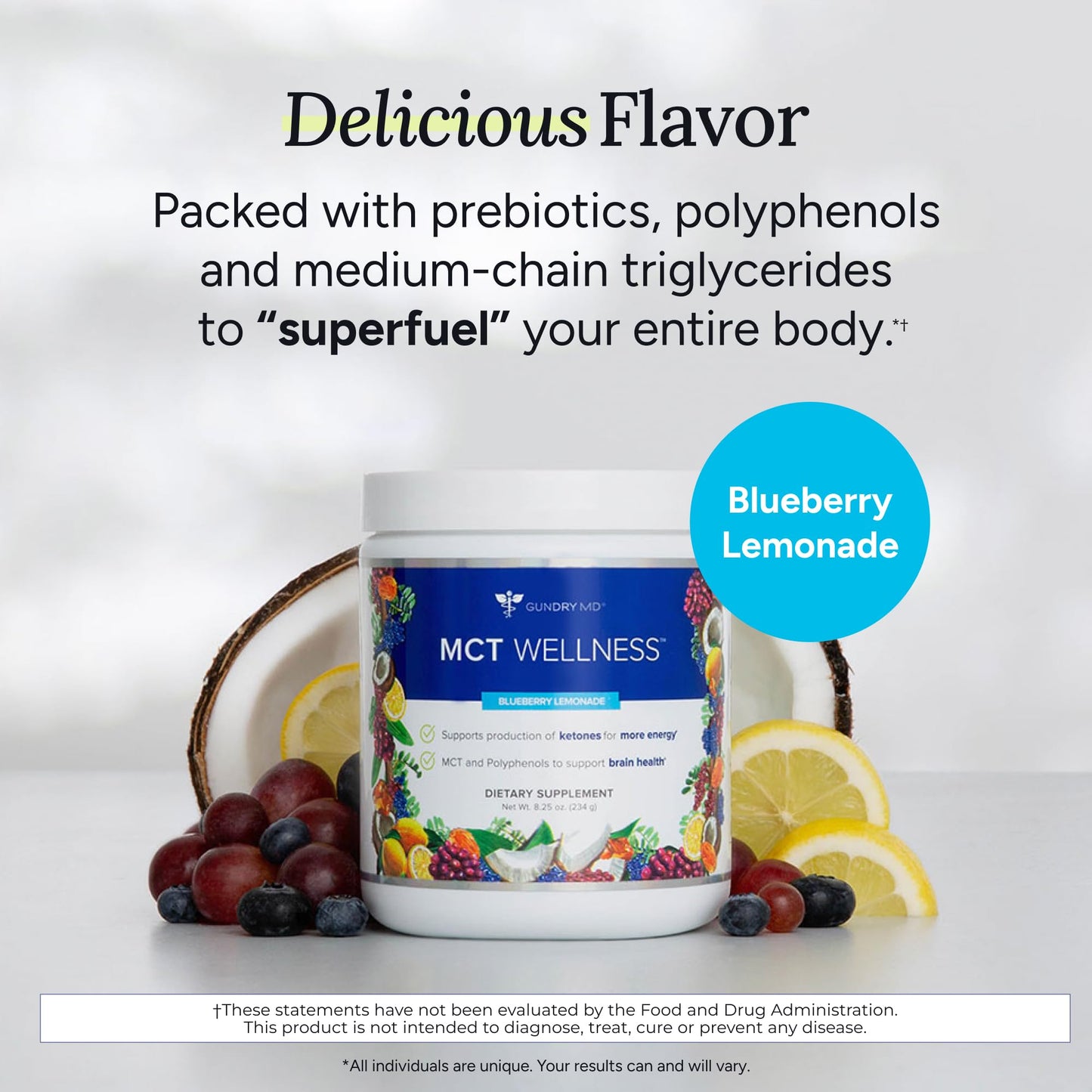 Gundry MD MCT Wellness Powder to Support Energy, Ketone Production and Brain Health, Keto Friendly, Sugar Free - PrimeBioHealth - canada supplements
