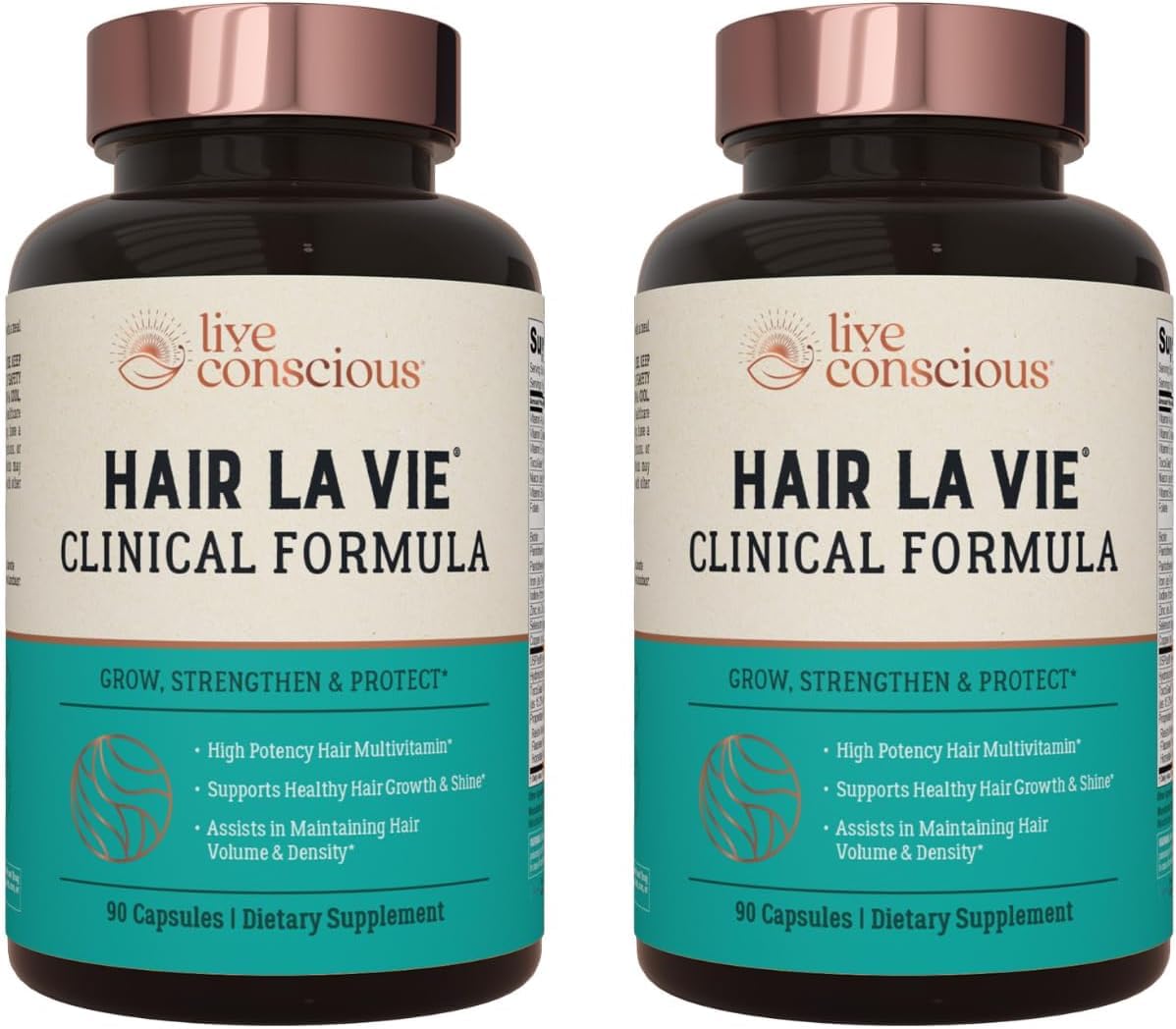 Hair La Vie Live Conscious Clinical Formula Hair Growth Vitamins for Women and Men w/Biotin, Collagen & Saw Palmetto (Pack of 1) - PrimeBioHealth - canada supplements