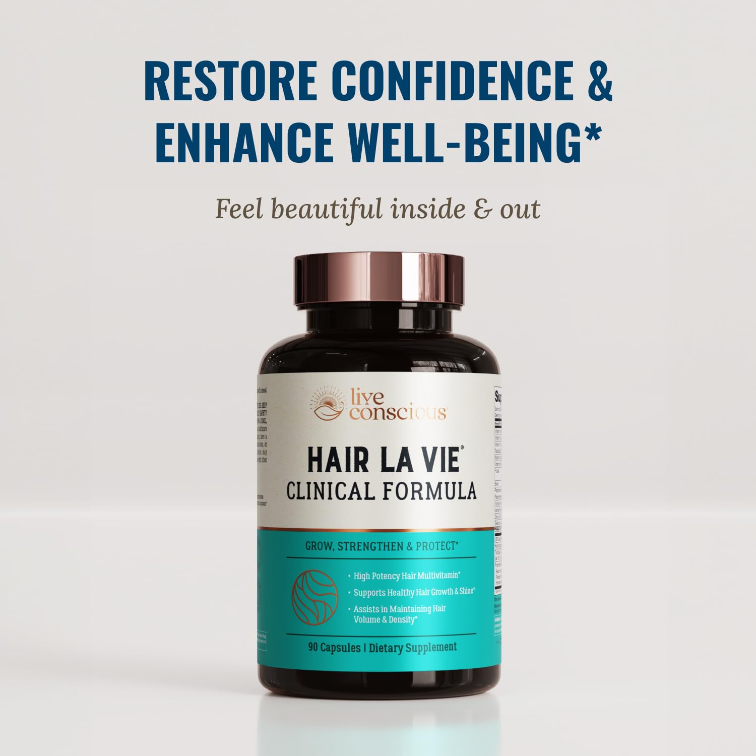 Hair La Vie Live Conscious Clinical Formula Hair Growth Vitamins for Women and Men w/Biotin, Collagen & Saw Palmetto (Pack of 1) - PrimeBioHealth - canada supplements
