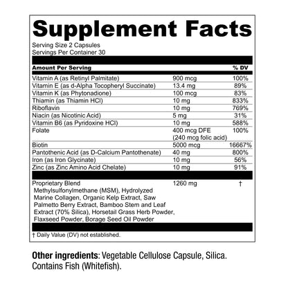 Hair La Vie Live Conscious Revitalizing Blend Hair Growth Vitamins for Women to Support Health of Hair - Supplements w/Biotin, Collagen & Saw Palmetto for Thick, Full Hair - 60 Caps - PrimeBioHealth - canada supplements