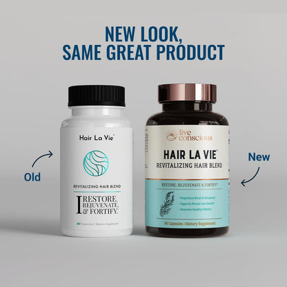 Hair La Vie Live Conscious Revitalizing Blend Hair Growth Vitamins for Women to Support Health of Hair - Supplements w/Biotin, Collagen & Saw Palmetto for Thick, Full Hair - 60 Caps - PrimeBioHealth - canada supplements