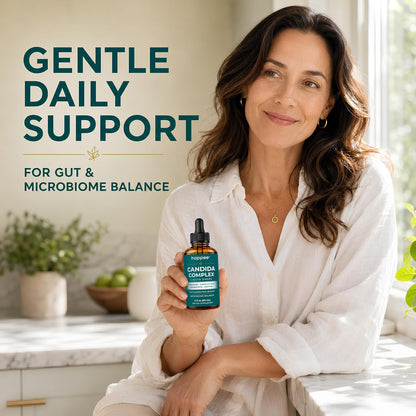 Happee Candida Cleanse Drops 10-in-1 Gut & Oral Detox Support Men Women 2oz | Yeast & Overgrowth Support - Oregano, Caprylic Acid & Probiotics - Flora Balance & Digestive Comfort - 60 Servings - PrimeBioHealth - canada supplements