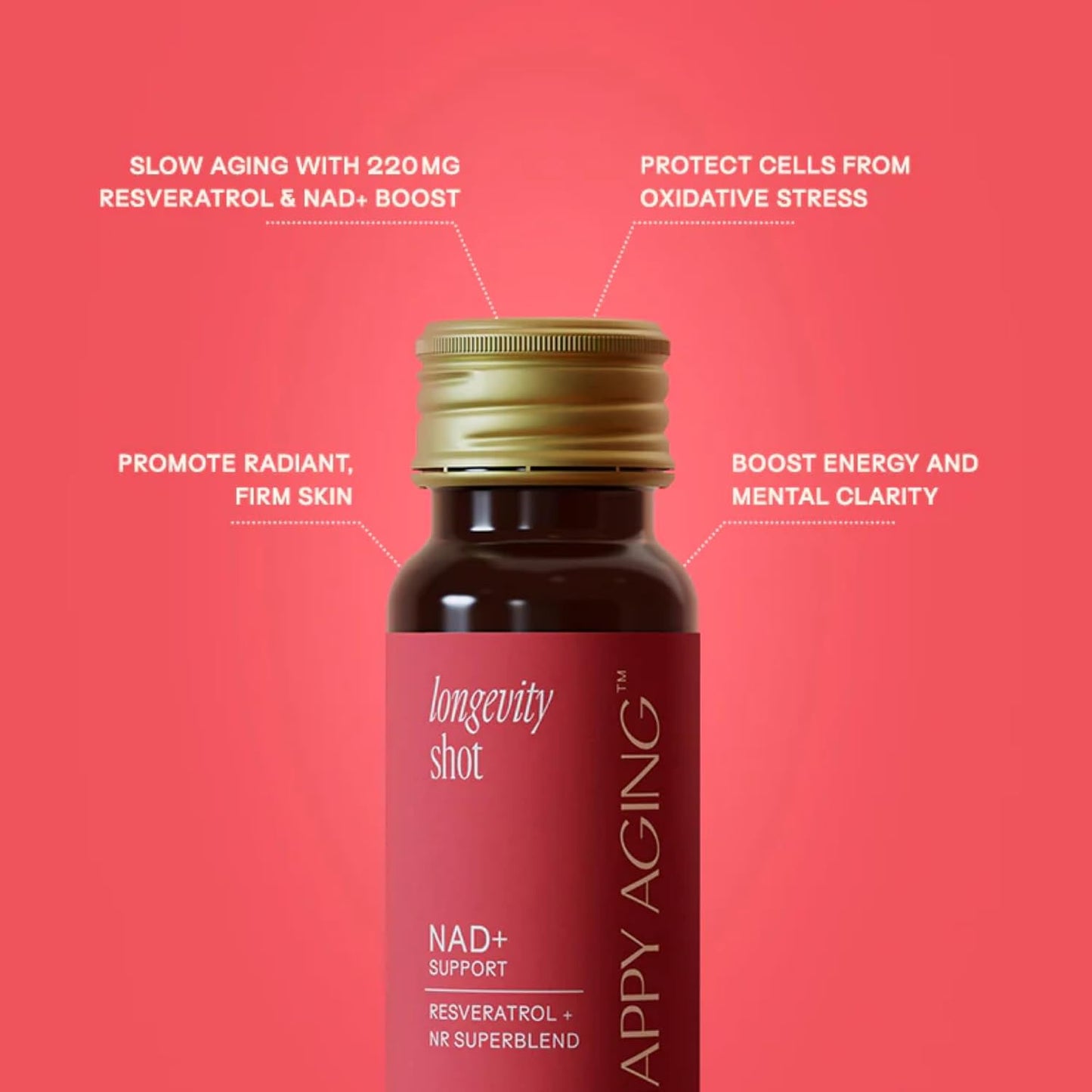 Happy Aging Vitality Trio – Longevity Shot + Calm Tonic + Relief Tonic | Energy, Recovery & Immune Support | NAD+ + Magnesium + Quercetin | 3 Units - PrimeBioHealth - canada supplements