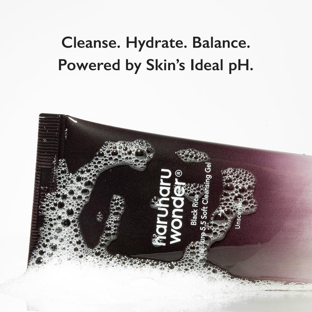 HARUHARU wonder Black Rice Moisture 5.5 Soft Cleansing Gel, Gentle Daily Cleanser, Low 5.5pH, Moisture Balance, Soap Free - PrimeBioHealth - canada supplements