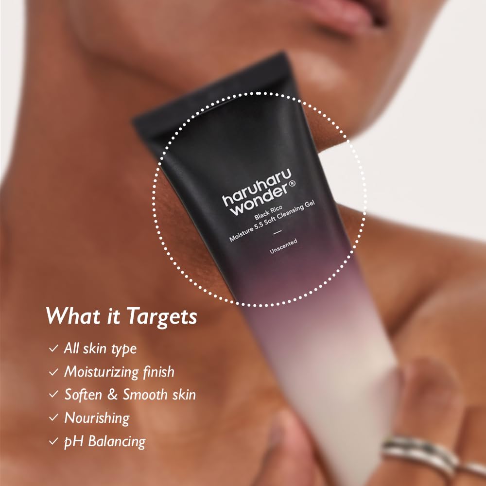 HARUHARU wonder Black Rice Moisture 5.5 Soft Cleansing Gel, Gentle Daily Cleanser, Low 5.5pH, Moisture Balance, Soap Free - PrimeBioHealth - canada supplements