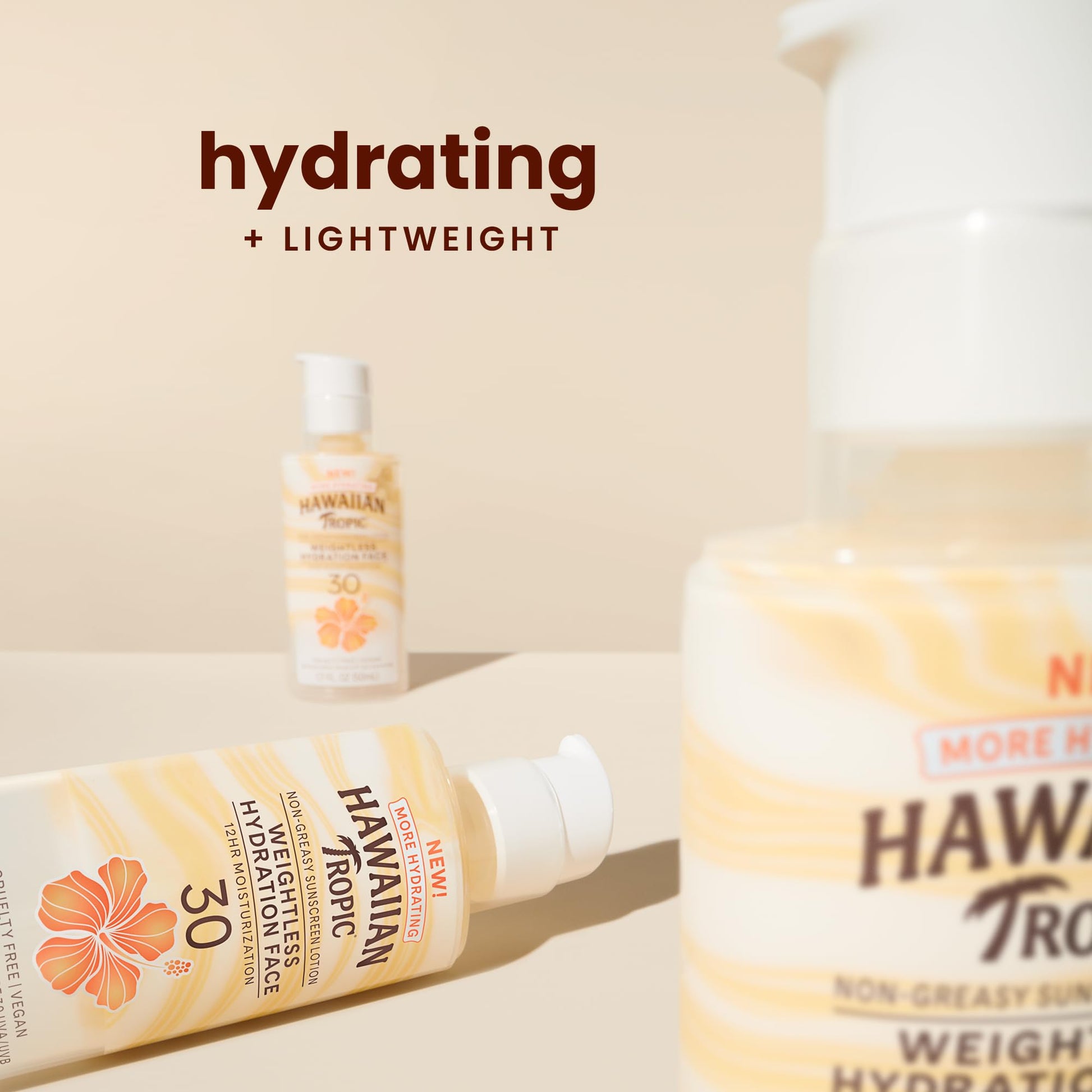 Hawaiian Tropic Weightless Hydration Lotion Sunscreen for Face SPF 30, 1.7oz | Travel Size - PrimeBioHealth - canada supplements