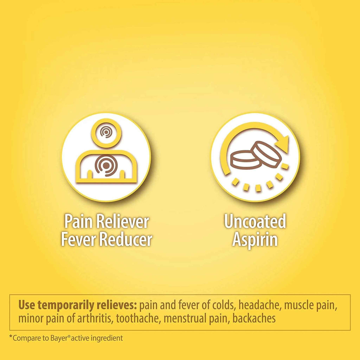 HealthA2Z® Aspirin 325mg | Uncoated Tablets |Original Strength | Pain Reliver | Fever Reducer | Compare to Bayer® Active Ingredients… (300 Counts)