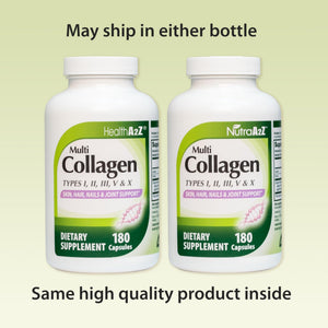 HealthA2Z Multi Collagen pills 1735mg -180 collagen capsules (60 servings) - Types I, II, III, V & X for Healthy Skin, Hair, Nails & Joint Support - PrimeBioHealth - canada supplements