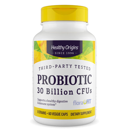 Healthy Origins Probiotic 30 Billion CFUs, 60 Veggie Capsules - 8 Clinically Studied Strains Including Lactobacillus & Bifidobacterium - Supports Microbiom - PrimeBioHealth - canada supplements