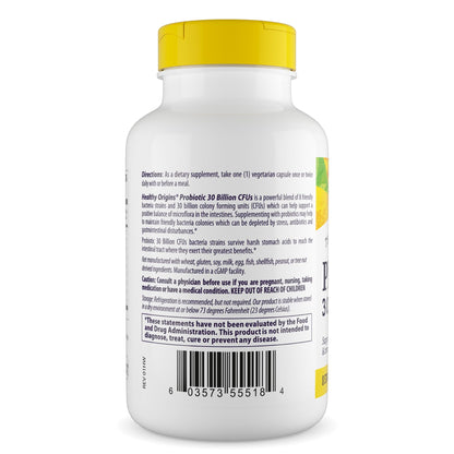 Healthy Origins Probiotic 30 Billion CFU's (Shelf Stable, Non-GMO, Gluten Free, Digestive Health, Gut Health, Immune Support), 150 Veggie Caps - PrimeBioHealth - canada supplements