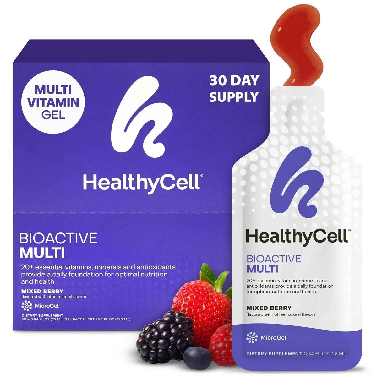 Healthycell Bioactive Daily Liquid Multivitamin for Men & Women – 20+ Essential Vitamins, Minerals & Antioxidants for Brain