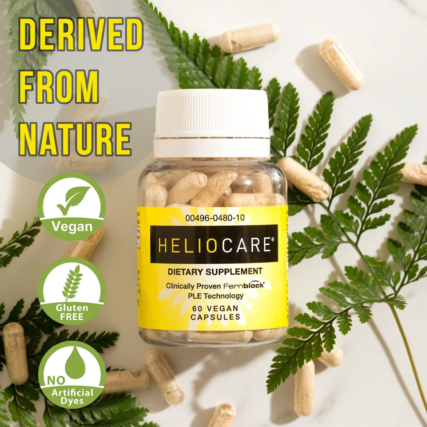 Heliocare Skin Care Dietary Supplement: 240mg Polypodium Leucotomos Extract Pills - Antioxidant Rich Formula with Fernblock - PrimeBioHealth - canada supplements